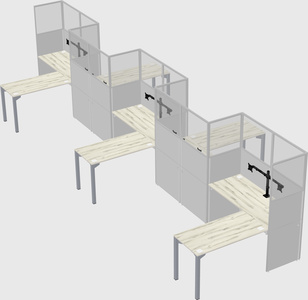 L-shape cubicles