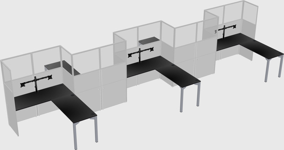 L-shape cubicles