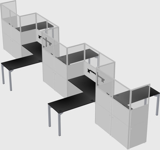 L-shape cubicles