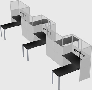 L-shape cubicles