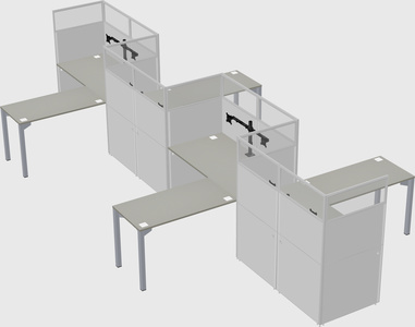 L-shape cubicles