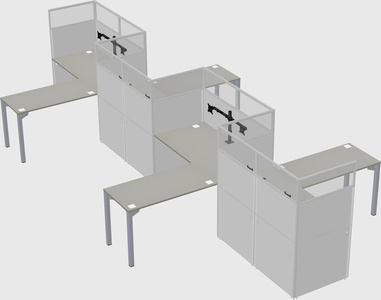L-shape cubicles