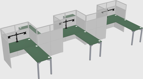 L-shape cubicles