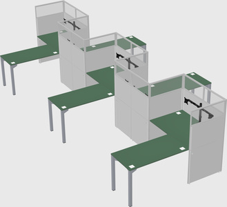 L-shape cubicles