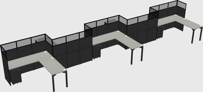 L-shape cubicles