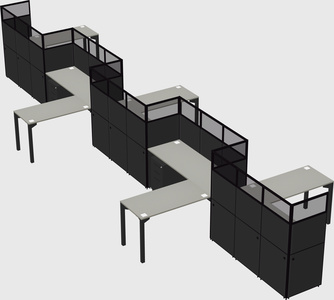 L-shape cubicles
