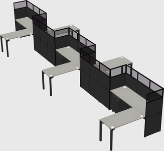 L-shape cubicles