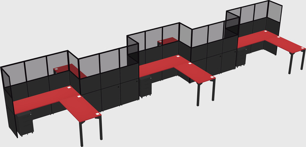L-shape cubicles