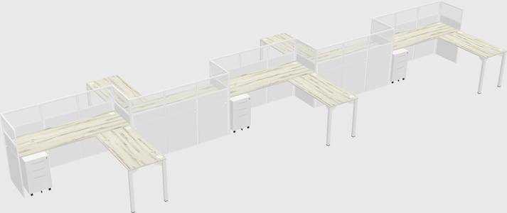 L-shape cubicles