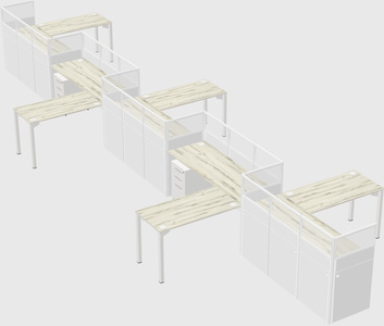 L-shape cubicles