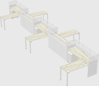 L-shape cubicles
