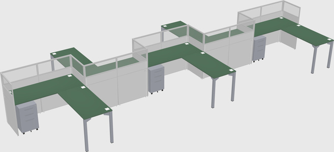 L-shape cubicles