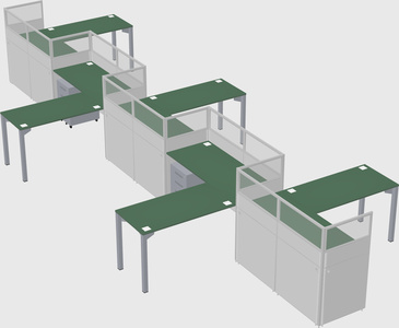 L-shape cubicles