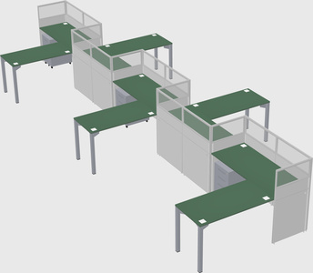 L-shape cubicles