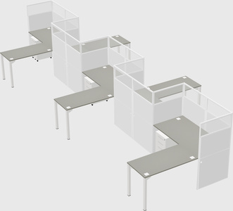 L-shape cubicles