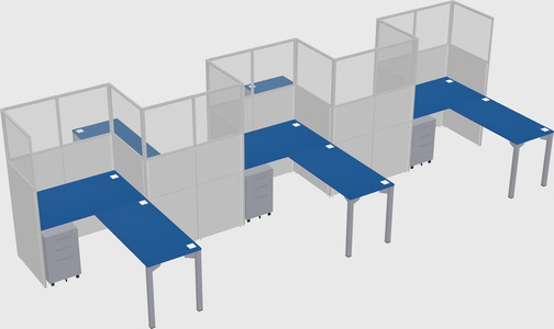 L-shape cubicles