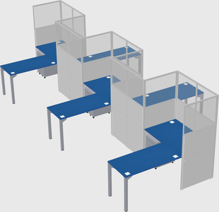 L-shape cubicles