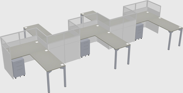 L-shape cubicles