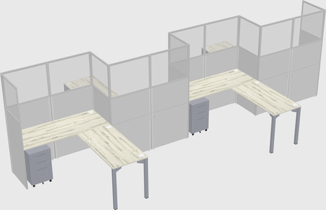 L-shape cubicles