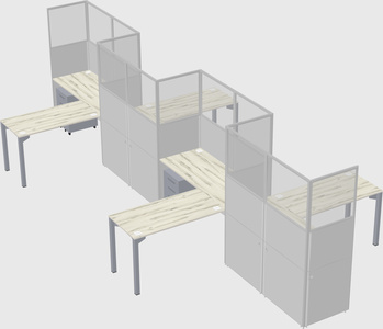L-shape cubicles