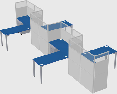 L-shape cubicles
