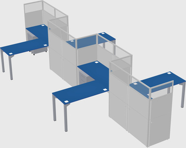 L-shape cubicles