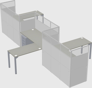 L-shape cubicles