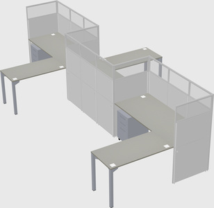 L-shape cubicles