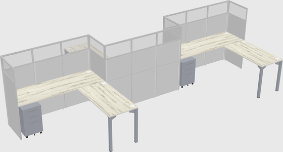 L-shape cubicles
