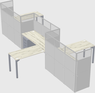 L-shape cubicles