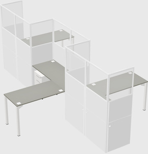 L-shape cubicles
