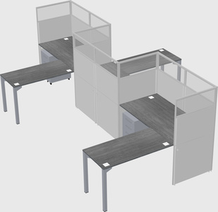 L-shape cubicles