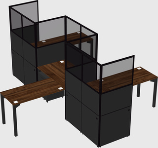 L-shape cubicles