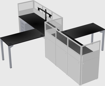 L-shape cubicles