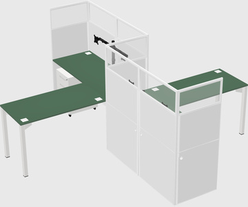 L-shape cubicles