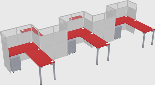 L-shape cubicles