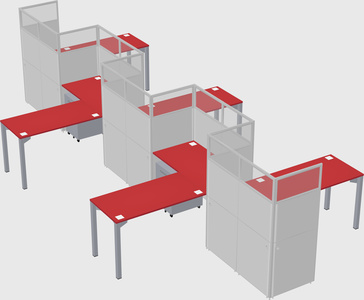 L-shape cubicles