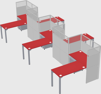 L-shape cubicles
