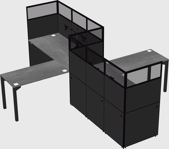 L-shape cubicles