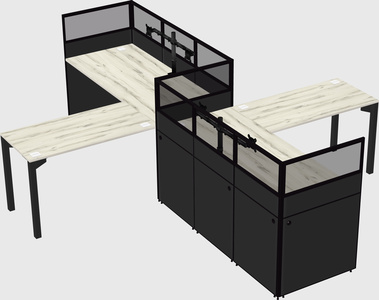 L-shape cubicles