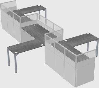 L-shape cubicles