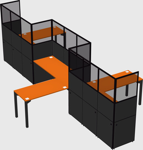 L-shape cubicles