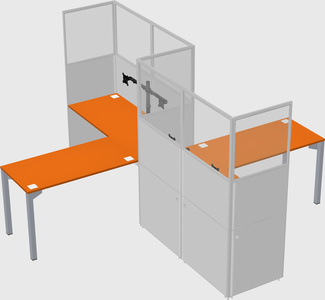 L-shape cubicles