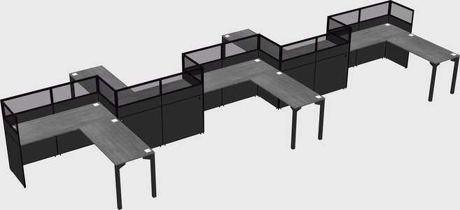 L-shape cubicles