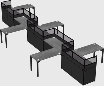 L-shape cubicles