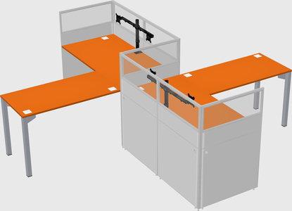 L-shape cubicles