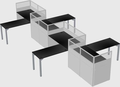 L-shape cubicles