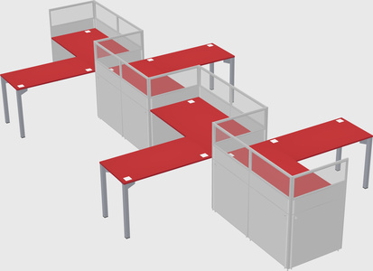 L-shape cubicles