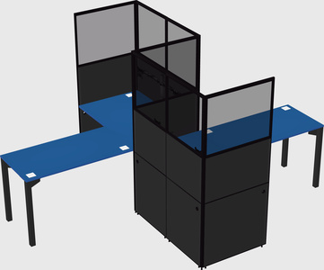 L-shape cubicles
