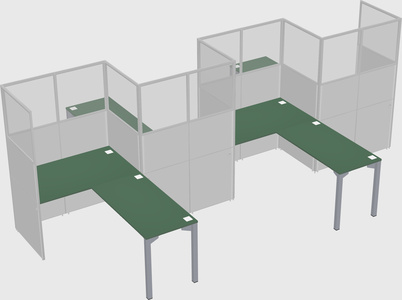 L-shape cubicles